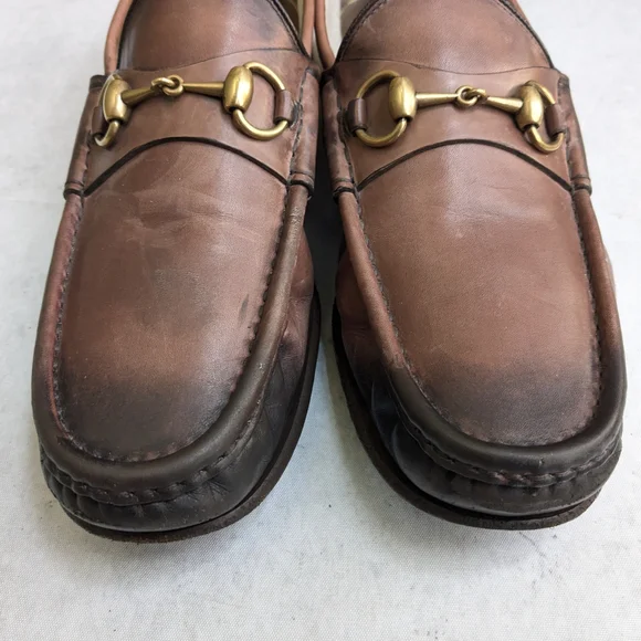 Gucci Horsebit Loafers Brown Men 8.5 Leather